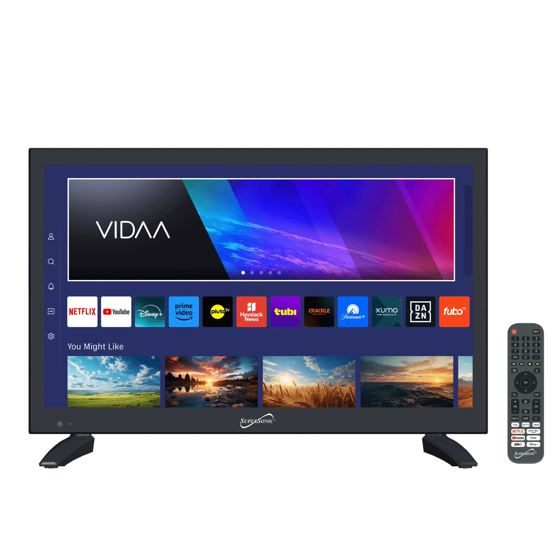 Supersonic 19" VIDAA ACDC Compatible LED Smart TV with Built-In Wifi