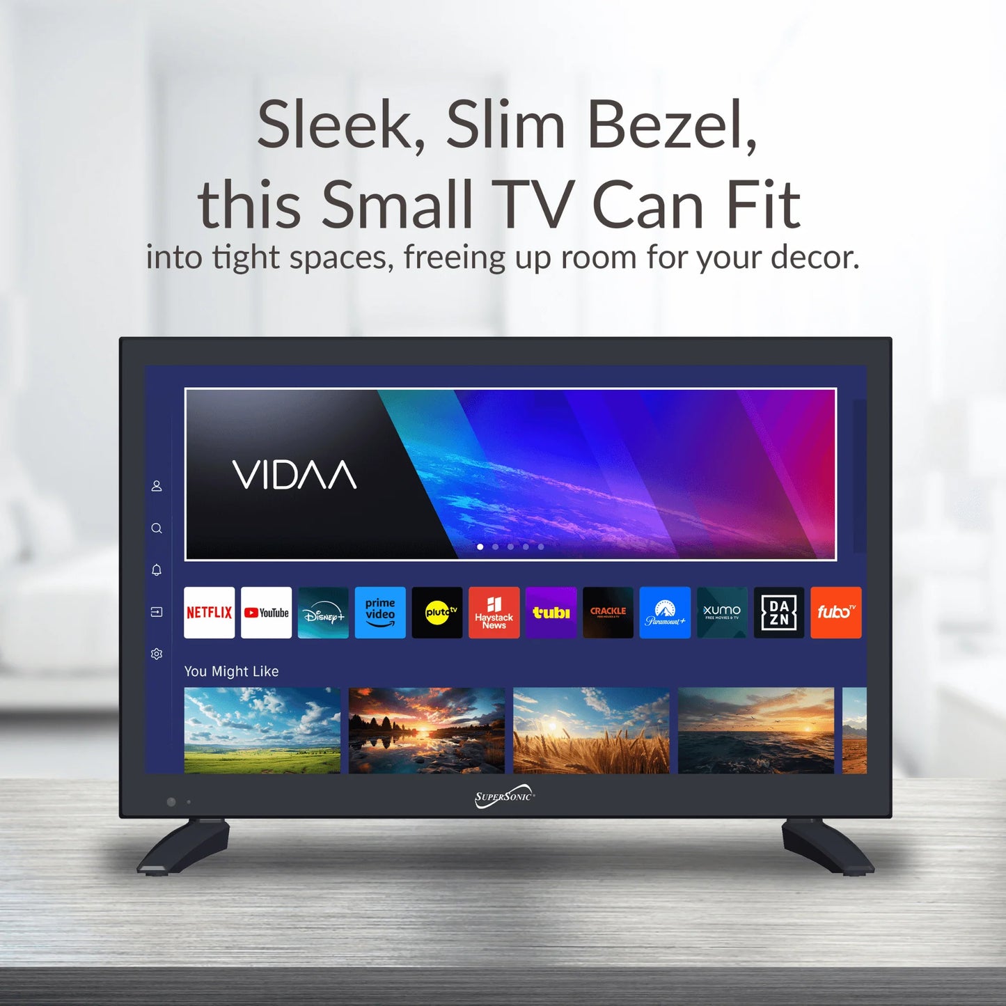 Supersonic 19" VIDAA ACDC Compatible LED Smart TV with Built-In Wifi
