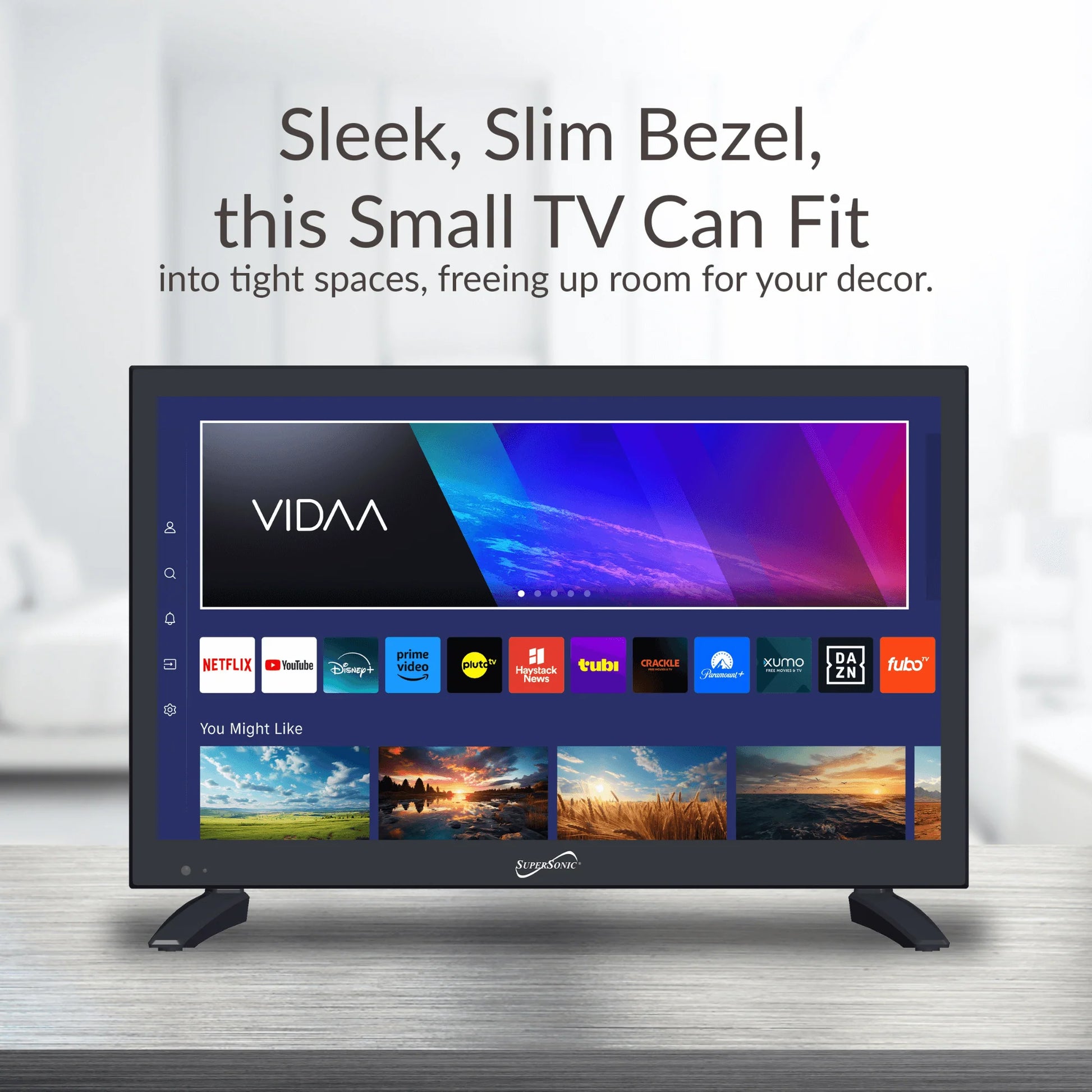 Supersonic 19" VIDAA ACDC Compatible LED Smart TV with Built-In Wifi