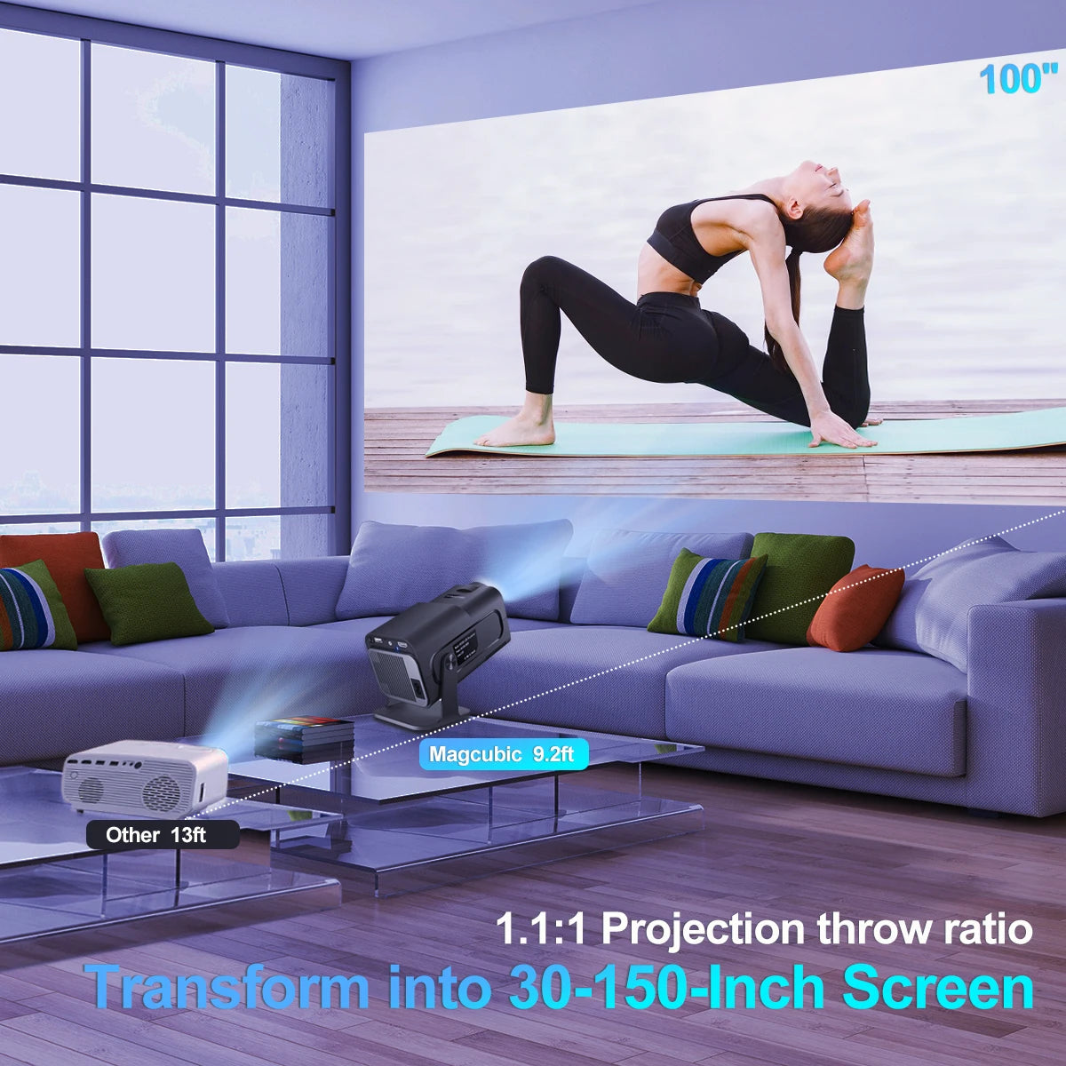 FutureBeam™ Portable Cinema Projector | 4K Smart Mini Projector with Android 11