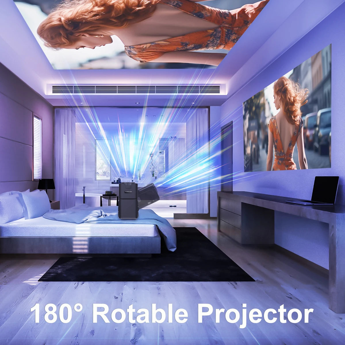 FutureBeam™ Portable Cinema Projector | 4K Smart Mini Projector with Android 11